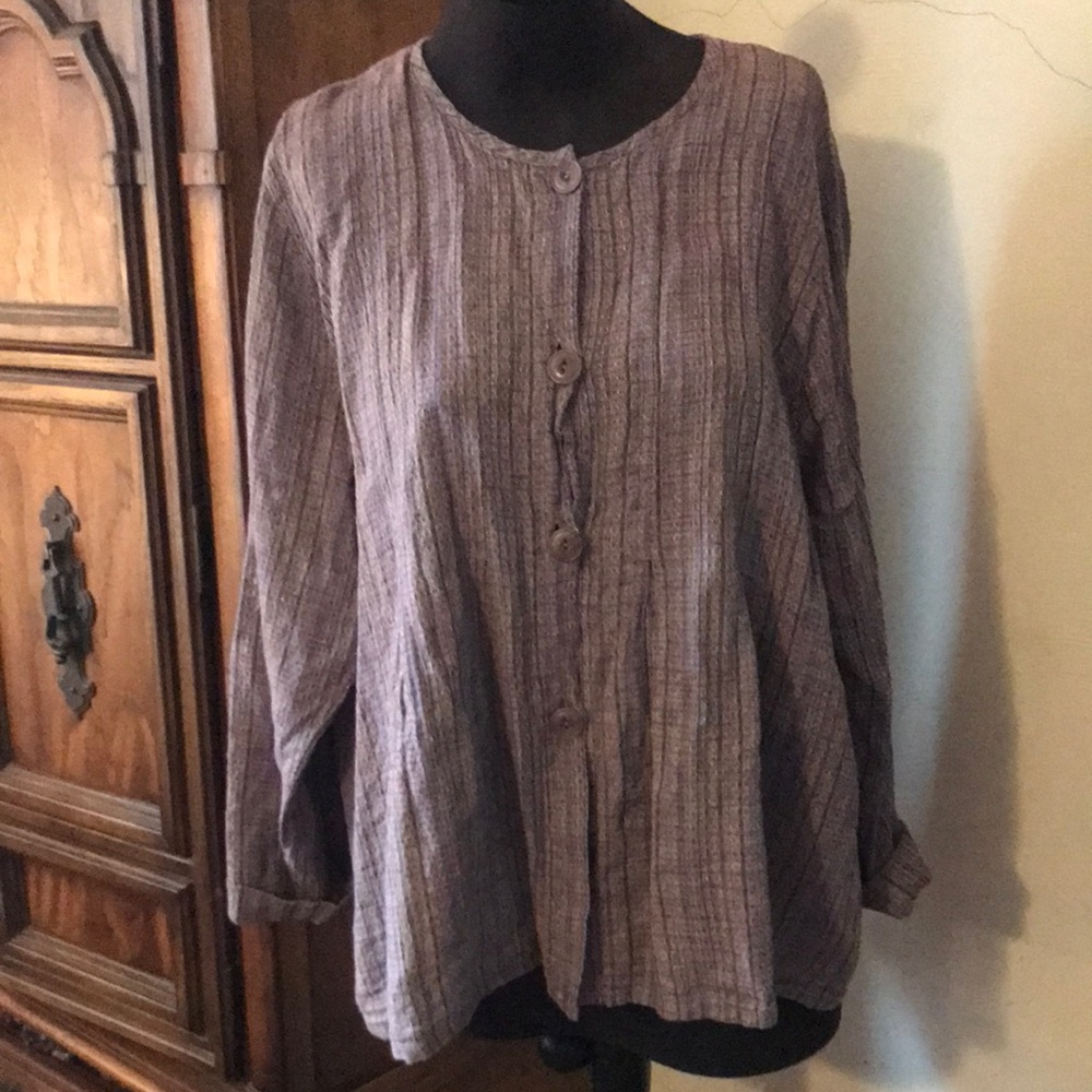 Vintage 90’s FLAX Linen Tunic Button Down